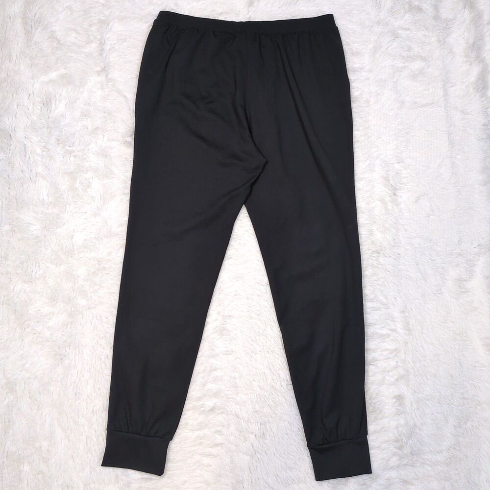 Mens Black Performance Joggers Size L Workout Pants Gym Run Lounge Minimalist - Picture 11 of 12